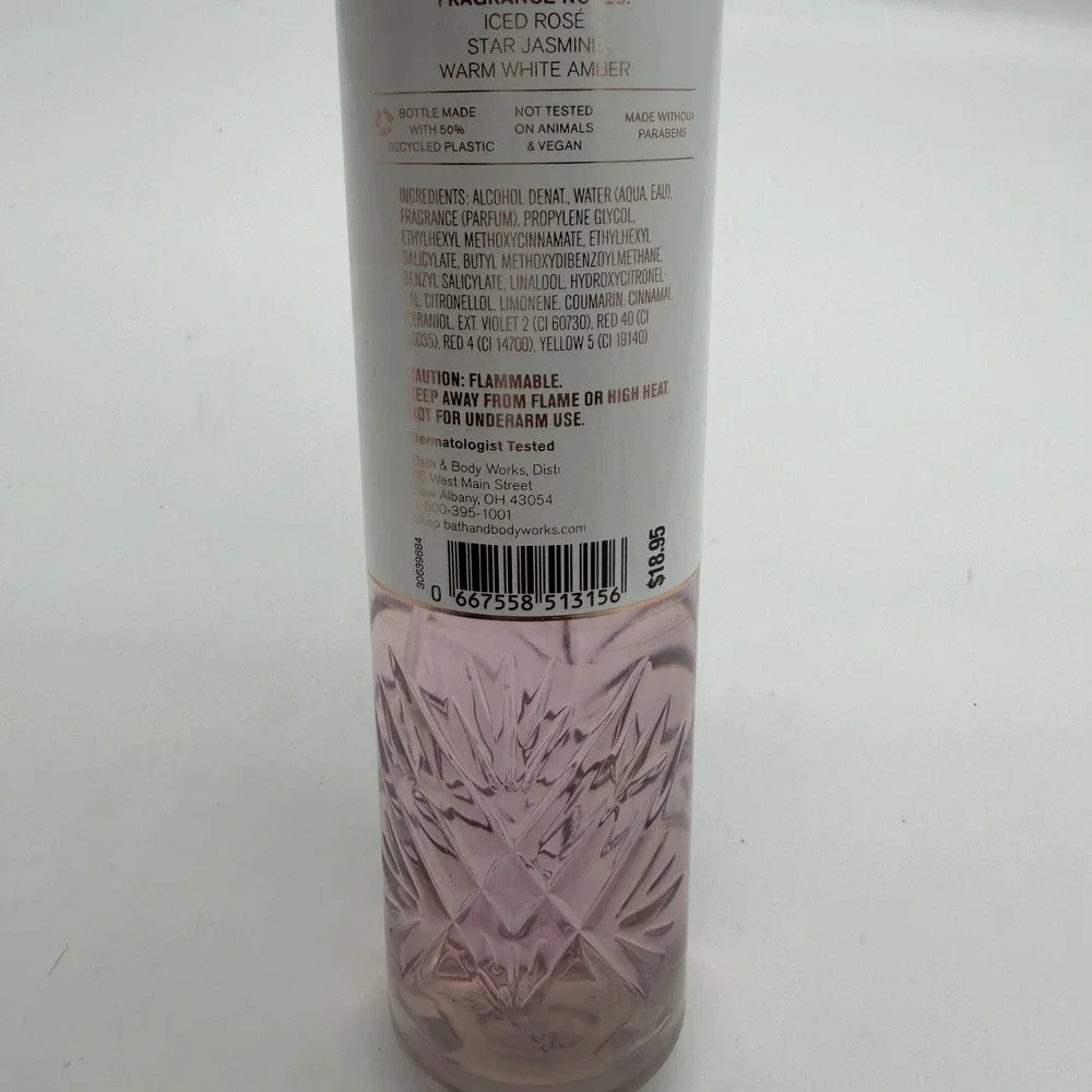 Bath & Body Works Pure‎ Wonder Fragrance Mist 8oz Iced Rose Star Jasmine Amber